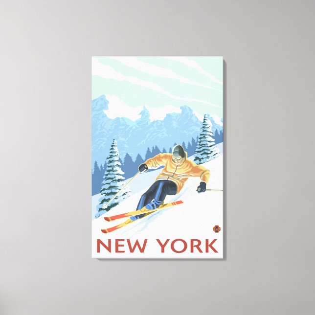 Toile Scène de ski de descente de New York (Recto)