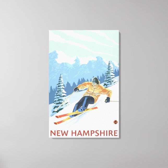Toile Scène de ski de descente du New Hampshire (Recto)