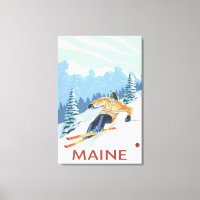 Scène de skieur du MaineDownhill