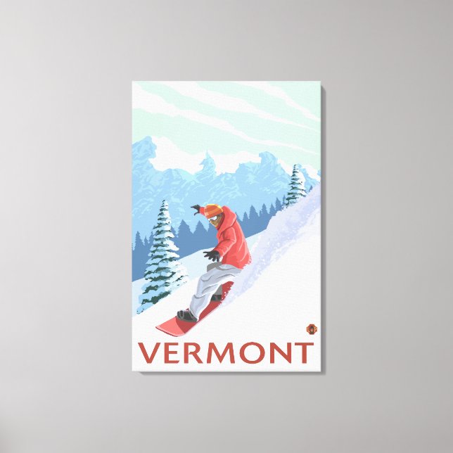 Toile Scène de snowboard du Vermont (Recto)