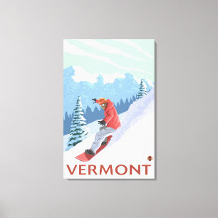 Toile Scène de snowboard du Vermont