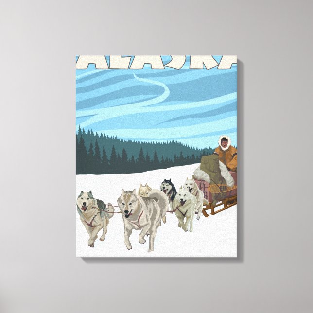Toile Scène de traînée de chien - Fairbanks, Alaska (Recto)