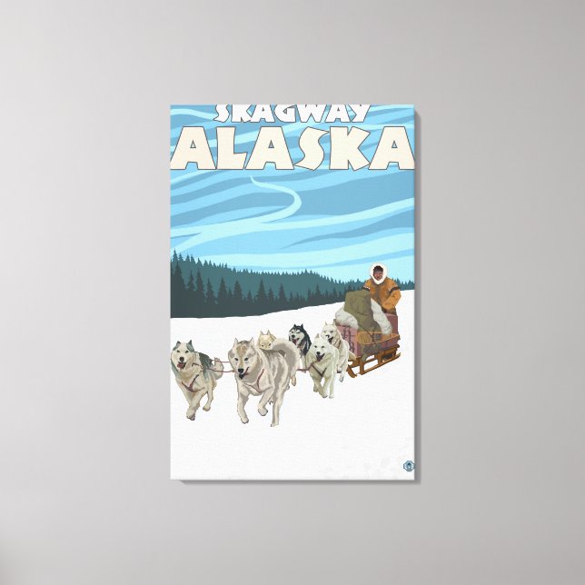 Toile Scène de traînée de chien - Skagway, Alaska (Recto)