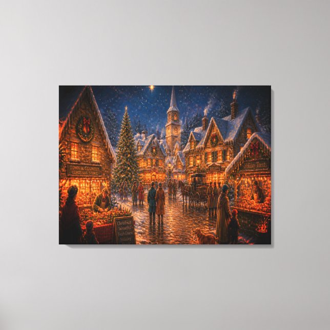 Toile Scène des jours de Noël à l'ancienne d'autrefois (Recto)