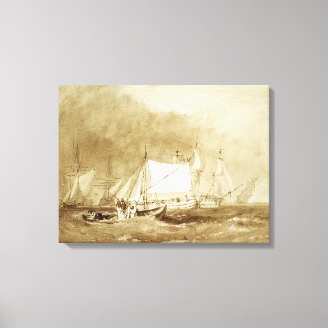 Toile Scène d'expédition, avec Pêcheurs, c.1815-20 (bros (Recto)