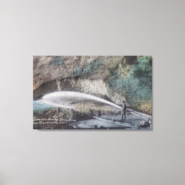 Toile Scène d'exploitation hydraulique Placerville, CA (Recto)