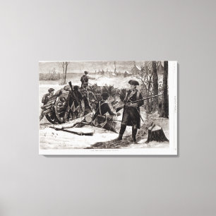 Toile Scène d'hiver au campement continental d'armée