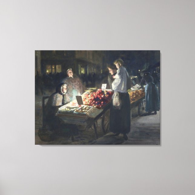 Toile Scène du marché nocturne (Recto)