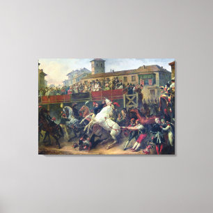 Toile Scène d'une course de cheval non montée à Rome