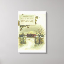 Scène hivernale et vers de Noël victoriens de déce