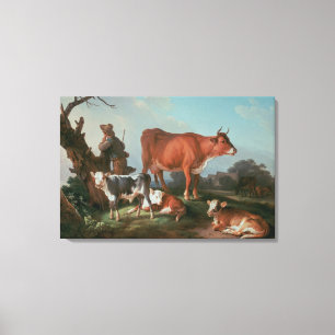 Toile Scène pastorale avec un vacher