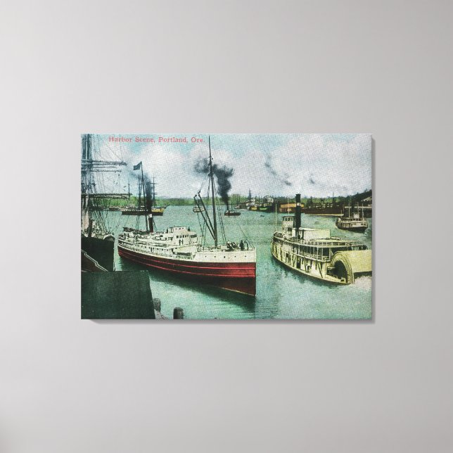Toile Scène portuaire à Portland, Oregon (Recto)