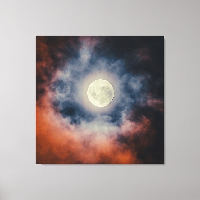 Toile Scène sombre pleine lune minuit (Recto)