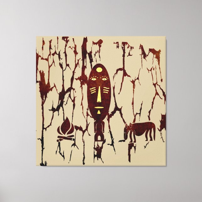 Toile Scène tribale africaine Abstraite (Recto)