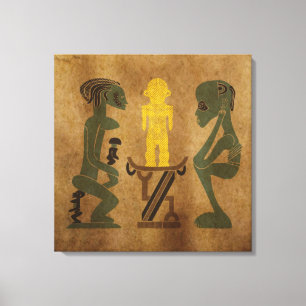 Toile Scène tribale africaine vintage contemporaine