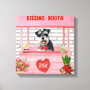 Toile Schnauzer Chien Valentine's Day Kissing Booth