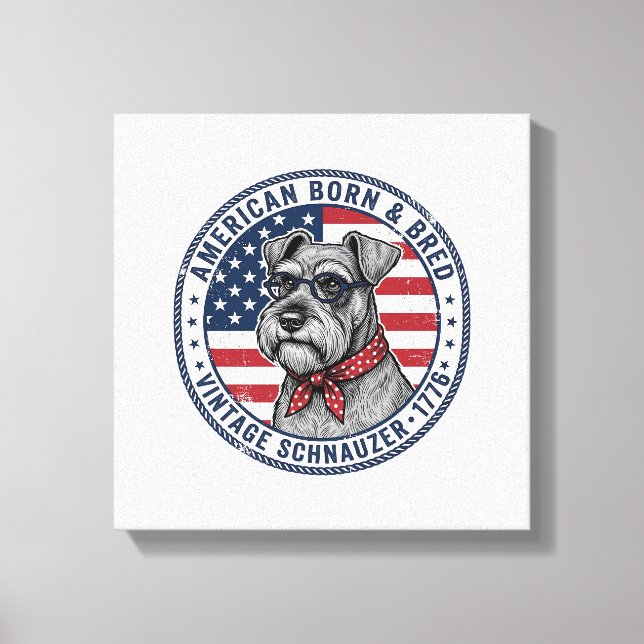 Toile Schnauzer Patriotique Vintage (Recto)