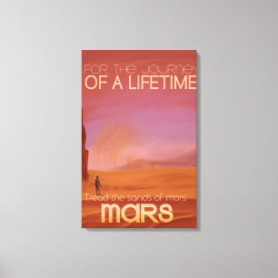 Toile Science-fiction Vintage Mars Vacation Illustration