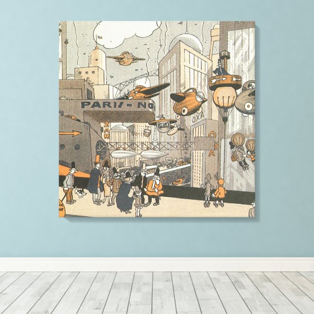 Toile Science-fiction vintage Urban Paris, Steam Punk (Insitu (Plancher de Bois))