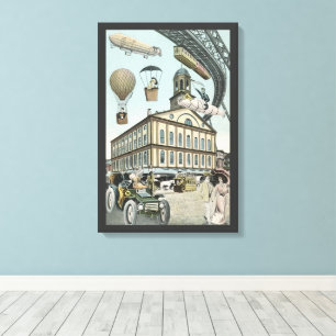 Toile Science-fiction vintage, ville victorienne Steampu