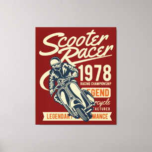 Toile Scooter Racer Style Vintage Retro