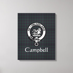 Toile Scottish Campbell Crest Badge & Tartan