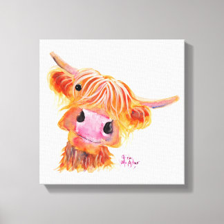 Toile Scottish Highland Cow 'Nessie' Box Canvas Print