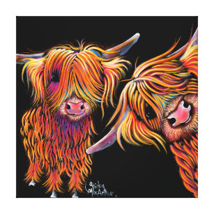 Toile SCoTTiSH HiGHLaND CoW PRiNT ‘ LoLLY & PoP ‘
