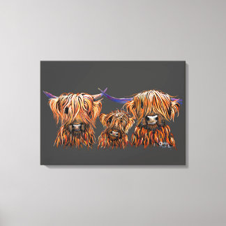 Toile Scottish Highland Vows ' Les Tangerines sur Grey '