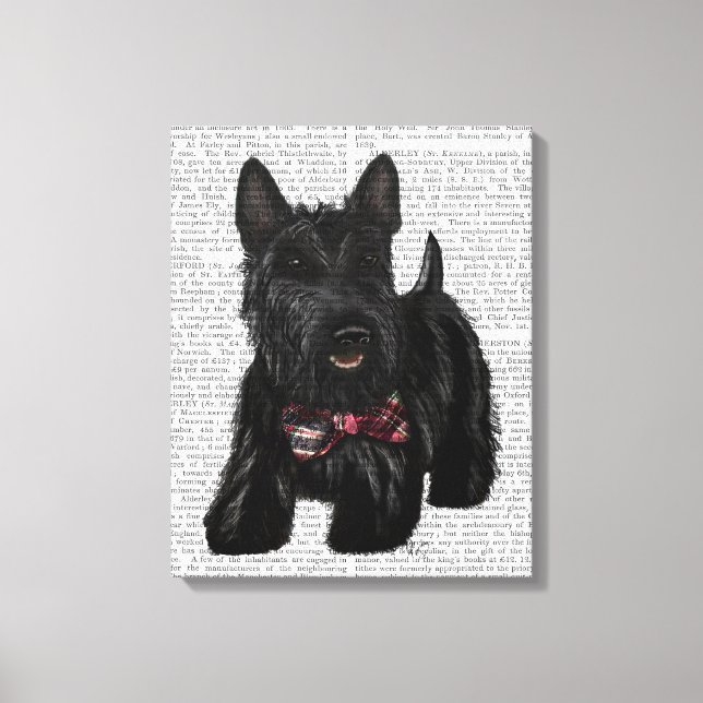 Toile Scottish Terrier et Bow (Recto)