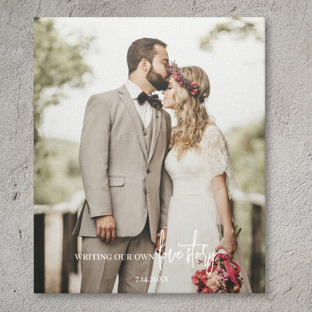 Toile Script de photo de mariage élégant (Elegant Wedding Photo Script Canvas Print
)
