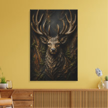Sculpture de cerf majestueuse 3D Art forestier de