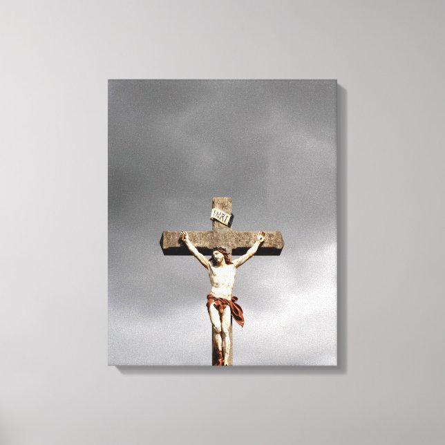 Toile sculpture de crucifixion Jésus Christ (Recto)
