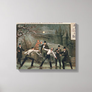 Toile "Se battent en duel dans la neige", l'affiche pour