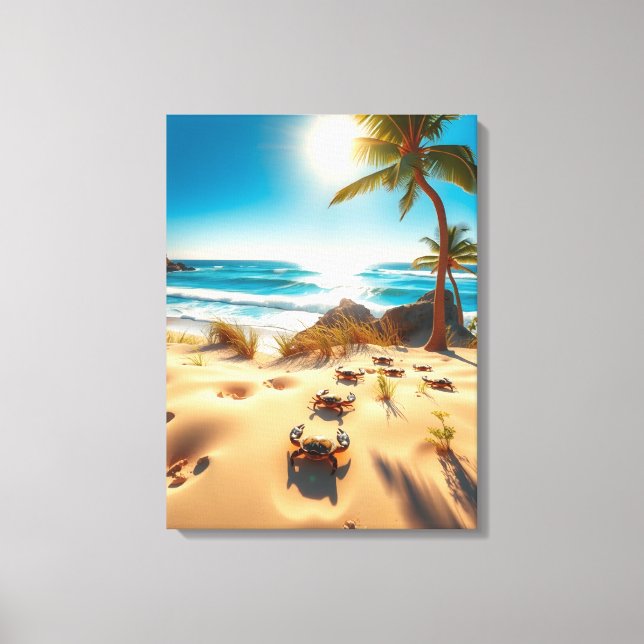 Toile Sea  Crabs on Tropical Beach – Serene Ocea (Recto)