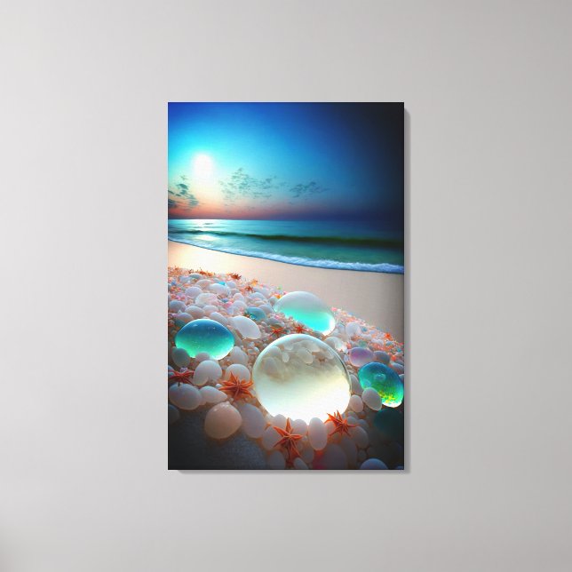 Toile Sea Glass Beach Canvas Print (Recto)