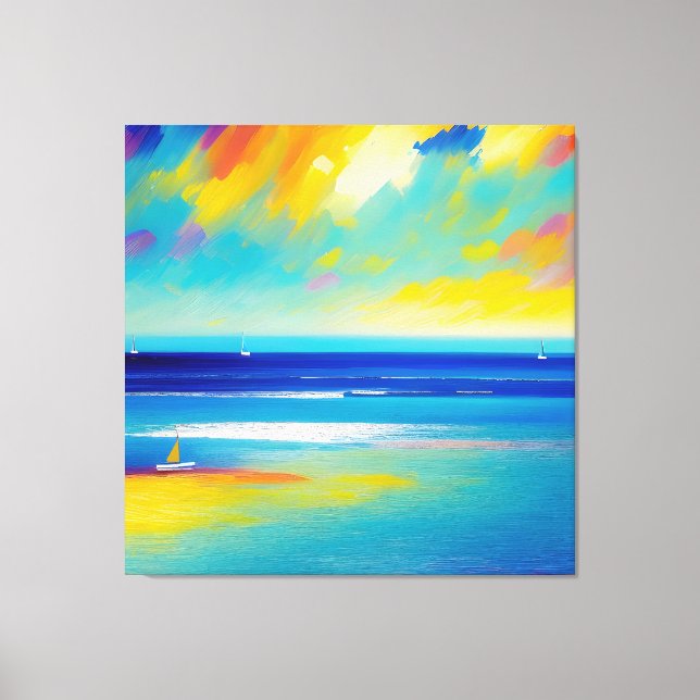 Toile Sea Scape 10 "Coincé sur le sable". (Recto)