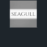 Toile SEAGULL Design moderne gris blanc Gris rayures de<br><div class="desc">Ce design de bord de mer présente du texte SEAGULL à l'intérieur de bandes de course centre blanc contre bandes extérieures gris clair. Le texte peut être personnalisé.</div>