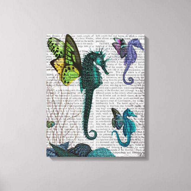 Toile Seahorse Trio Avec Ailes (Recto)
