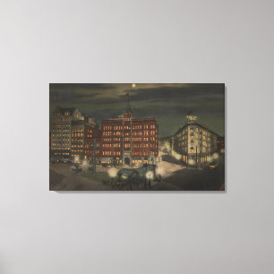 Toile Seattle, carré de WAPioneer la nuit