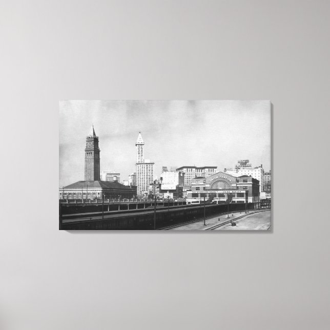 Toile Seattle, WA - Seattle Railway Centre et Smith (Recto)