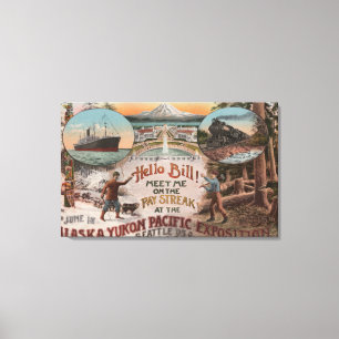 Toile Seattle, WAAD pour Alaska Yukon Pacific Expo.