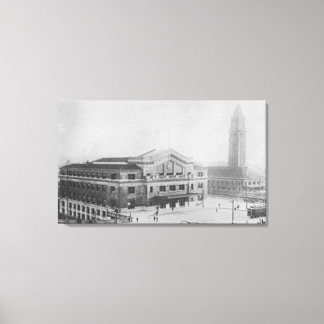 Toile Seattle, WashingtonVue aérienne de l'Union (Recto)