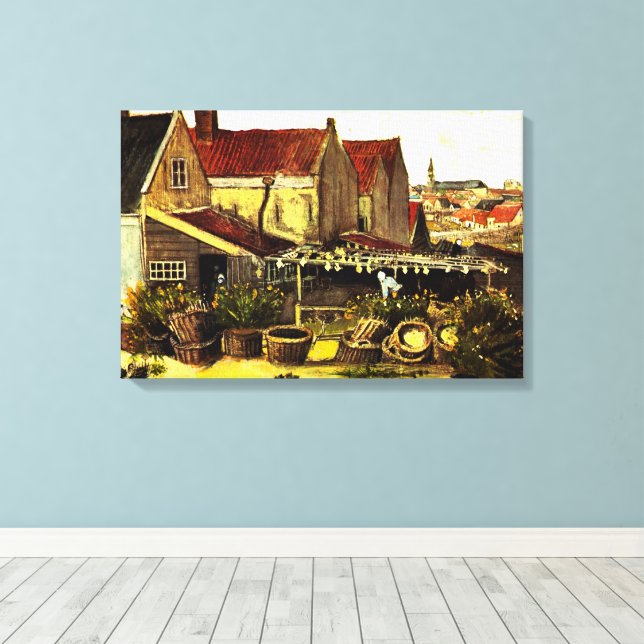Toile Séchoir à poissons par Vincent van Gogh (Insitu (Plancher de Bois))
