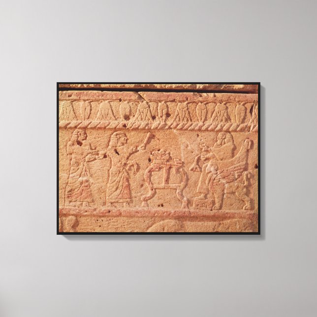 Toile Secours montrant un serviteur rendant hommage à (Recto)