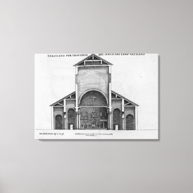Toile Section de l'ancienne église du Vatican (Recto)