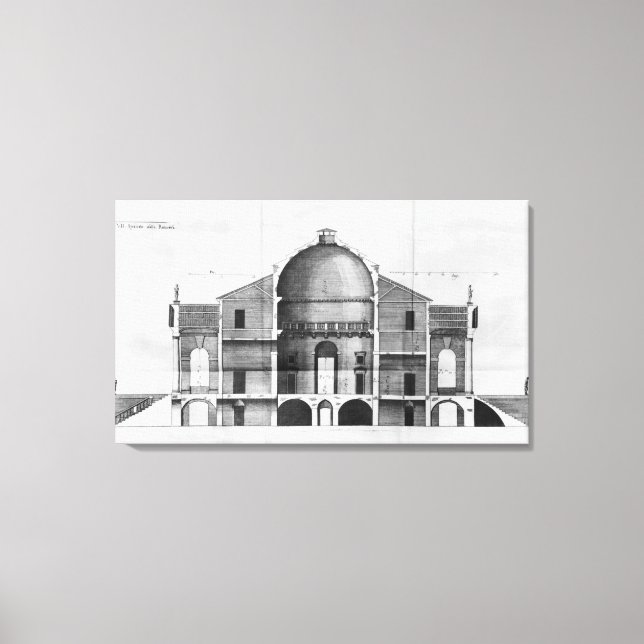 Toile Section transversale de la Villa Rotonda près de (Recto)