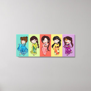 Toile Seijin no Hi Kimono Girls Canvas