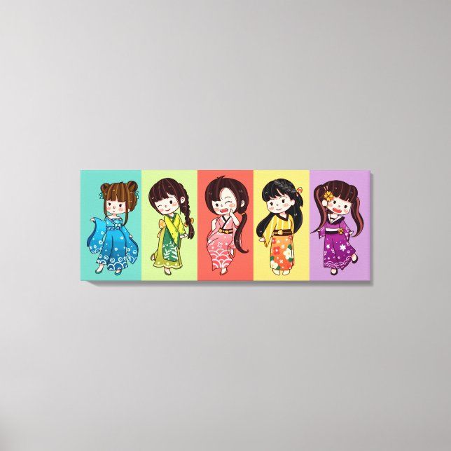 Toile Seijin no Hi Kimono Girls Canvas (Recto)