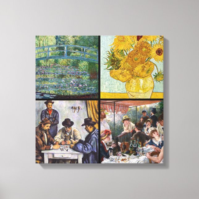 Toile Sélection de divers chefs-d'œuvre impressionnistes (Recto)